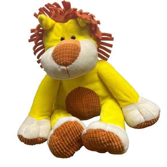 lion stuffed plush animal 12” bright yellow animaladventure - Picture 2 of 13